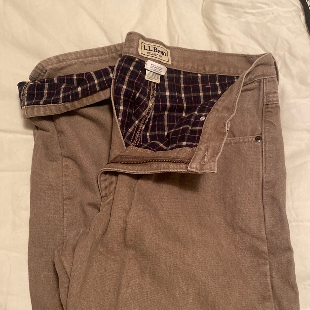 Mens LL Bean flannel lined pants.